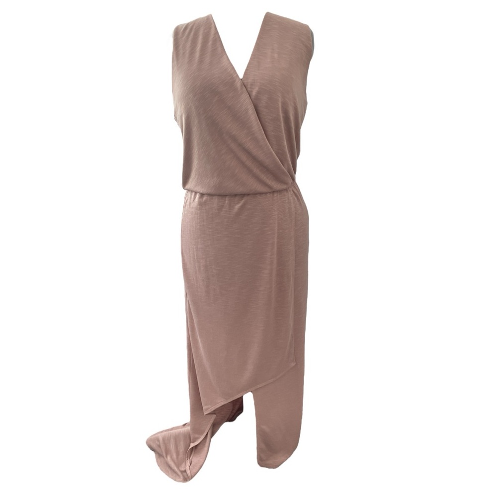 LANSTON high low, Surplice Maxi dress, blush pink, sleeveless, V-Neck, Sz: S NWT